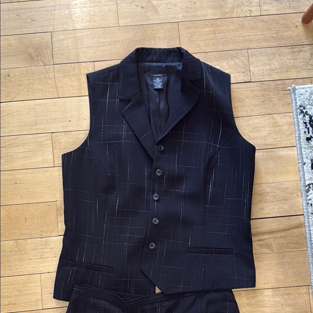 Sandra Black Button Vest Sz 10